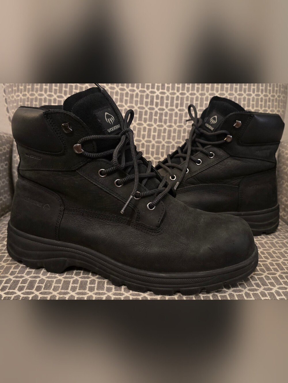 Wolverine Men's Black Steel Toe Work Boot - Rugged Lace-Up Style, Size 13 Wide
